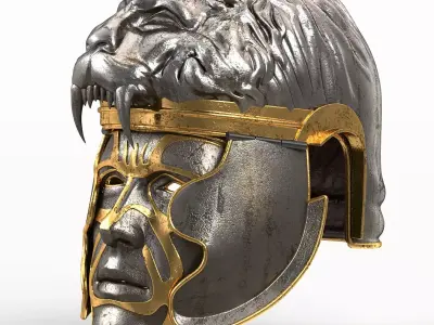 Medieval lion helmet 3D model