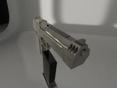 PBR gameready DesertEagle gun Low-poly 3D model
