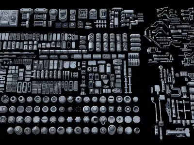 Sci-Fi KitBash and Props Pack Part one 3D model