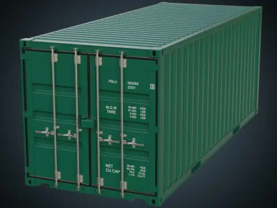 Cargo Container 6A Low-poly 3D model