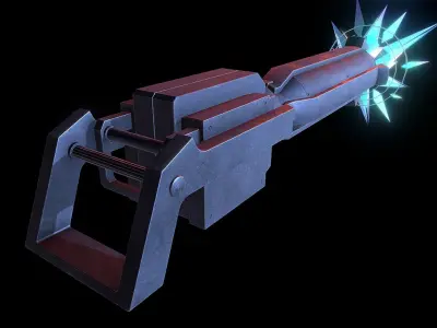 Rock Cannon Low-poly 3D model