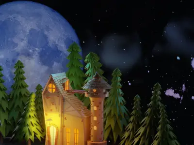 house in the clouds 3D model