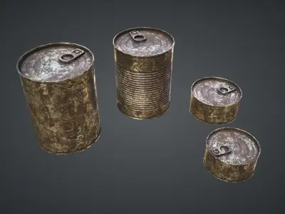 Cans Pack Low-poly 3D model