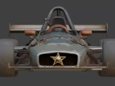 Post-Apocalyptic Sheriff Formula Racer 3d Low-poly 3D model