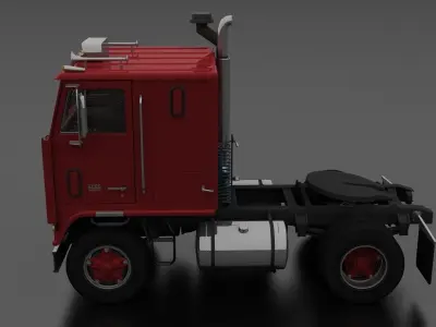 W-Series W-9000 Semi Truck 1972 Low-poly 3D model