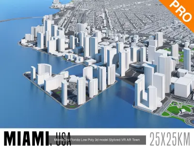 New York Chicago San Francisco Los Angeles Miami Seattle USA 3D Model Pack purchase