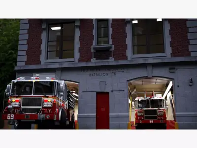 Complete fire department FDNY  3D Model Pack