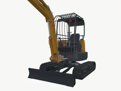Excavator Driller Low-poly 3D model