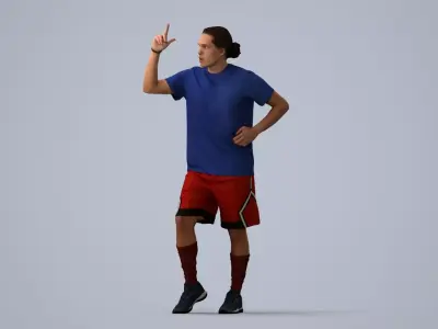 00496Mateo003 - Adult Caucasian man exercising in summer 3D model