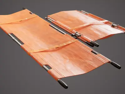 Stretcher Open and Folded - PBR Game Ready - LOW POLY Low-poly 3D model