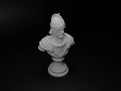 Feudal Knight Bust Chess 3D print model get