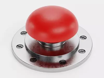 Emergency Button V6 - Industrial Mushroom Push Switch Control 3D model