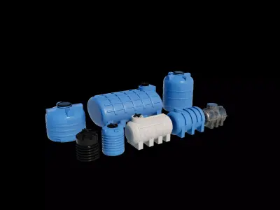 plastic water tank set 3D model
