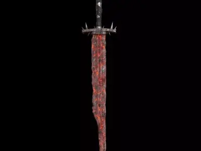 fantasy lava blade Low-poly 3D model
