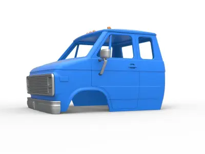 Shell of Vintage Transporter truck V2 Scale 1 to 25 3D print model