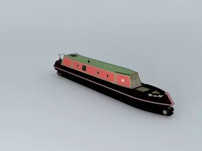 NarrowBoat British Waterways  Mylyn  65 foot Tug UK Free 3D model