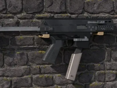 Semi-Auto Pistol APC10  Free low-poly 3D model