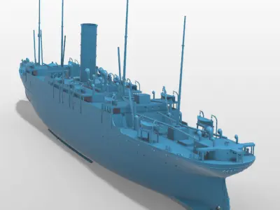 RMS Carpathia full hull and waterline printable model 3D print model