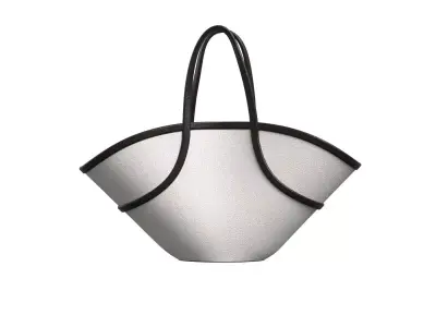 White Cotton Big Tote Bag 3D model
