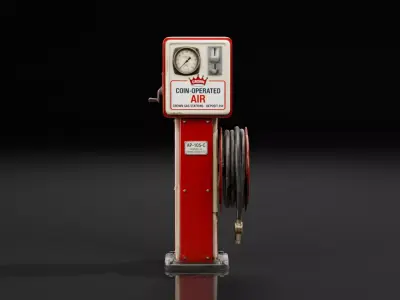 Vintage Gas Station Air Pump Low-poly 3D model