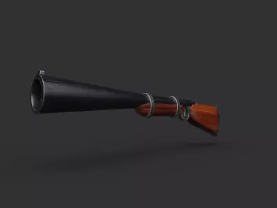 Low Poly Cartoon Style Rifle Free 3D model