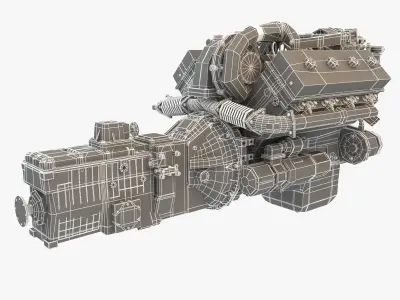 Kraz Engine With Gearbox 3D model