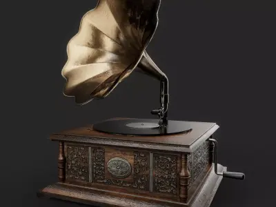 Antique Gramophone 3D model