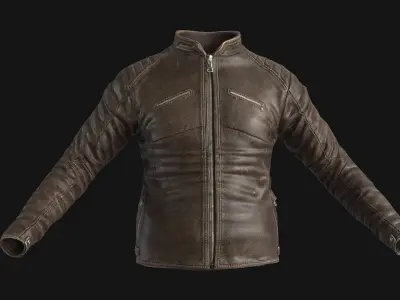 Men Jacket Leather 3D model
