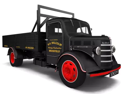 Bedford O Series 1950 Flatbed Truck 3D model