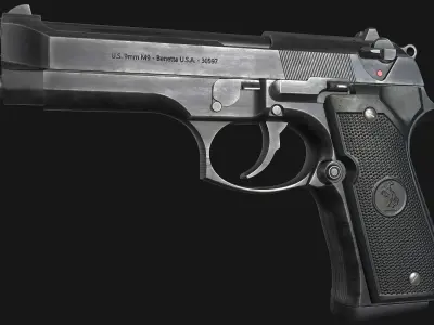 Beretta M9 Low-poly 3D model shop