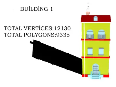 Building with smoke Free 3D model
