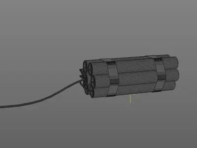 Dynamite Explosive Pack Paper Texture with Extra LowPoly version Low-poly 3D model