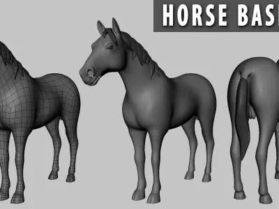 Horse Topology Uv Map Free low-poly 3D model