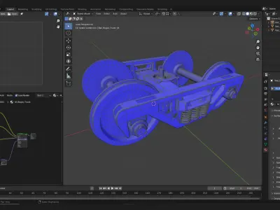 rail truck bogie or railroad wheel truck 3d model 3D model