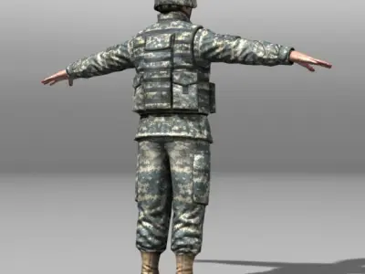 Modern Soldiers Us Soldier 1 and M4 Low-poly 3D model