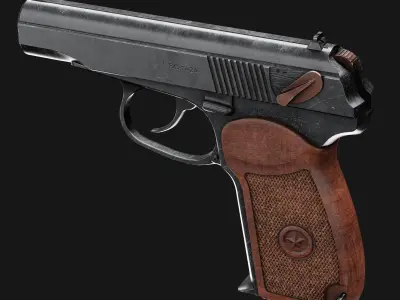 Makarov PM Pistol -  Game Ready Low-poly 3D model