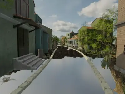 Village On The Cliffs 3D model