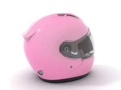 Pink Motorcycle Helmet model pack Low-poly 3D model