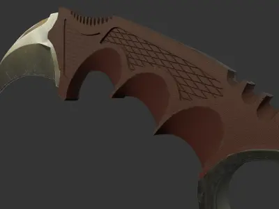 Karambit katana Low-poly 3D model