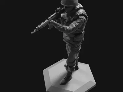 Modern soldier  52mm 120mm 3D print model
