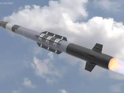 Interceptor Weapon Missile Black Gray 3D model