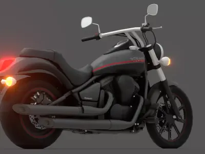 Kawasaki VN900 Custom Cruiser Motorcycle 3D Model Low-poly 3D model