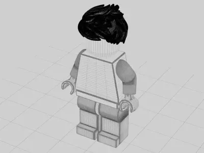 Anime Spiky Hair 3D Model for Lego Minifigure Jackfrost 3D model