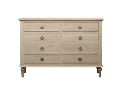 Emmerson Oak Timber 8 Drawer Chest 3D model