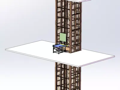 Reciprocating elevator for logistics factories 3D model