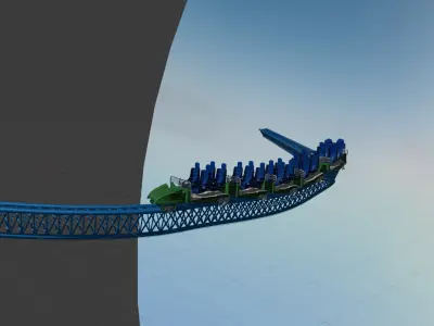 Roller Coaster Low-poly 3D model