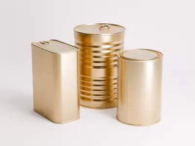 Tin Can Set 02 Low-poly 3D model