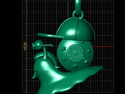 SNAIL ANIMAL PENDANT 3D PRINTABLE MODEL 3D print model