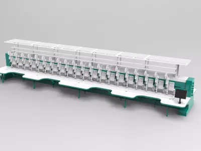 20 head high speed embroidery machine 3D print model