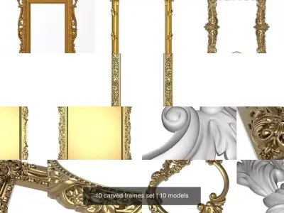 10 carved frames set 3D Model Pack